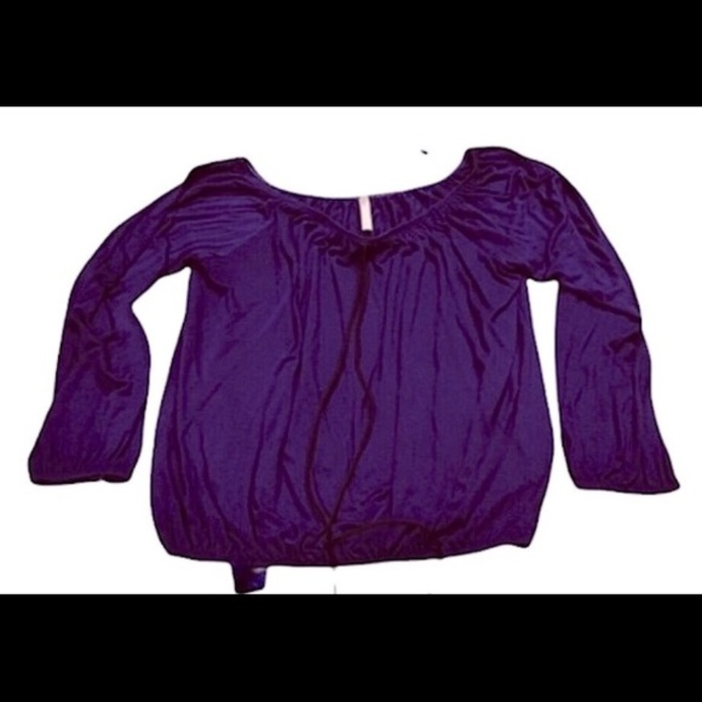 Rue21 Dark Purple Blouse With Feather Tassels